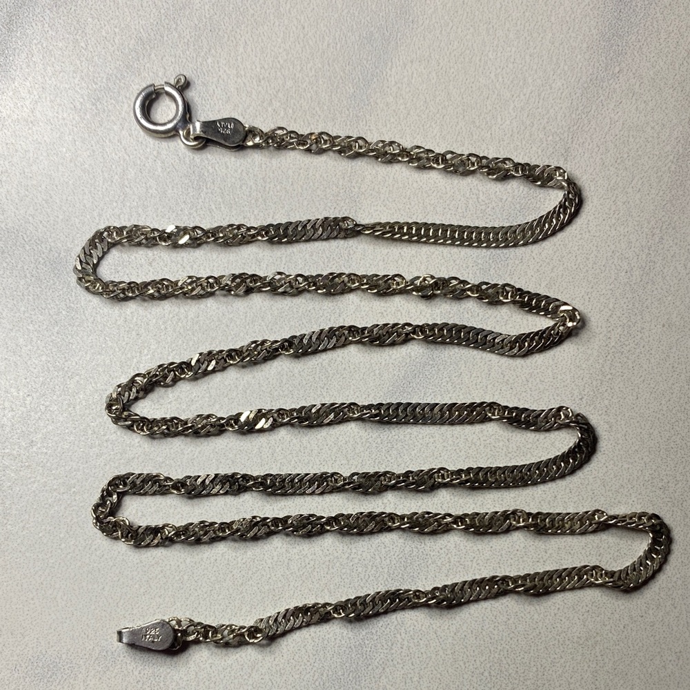 18" Sterling Silver Twisted Rope‎ Chain Necklace 925